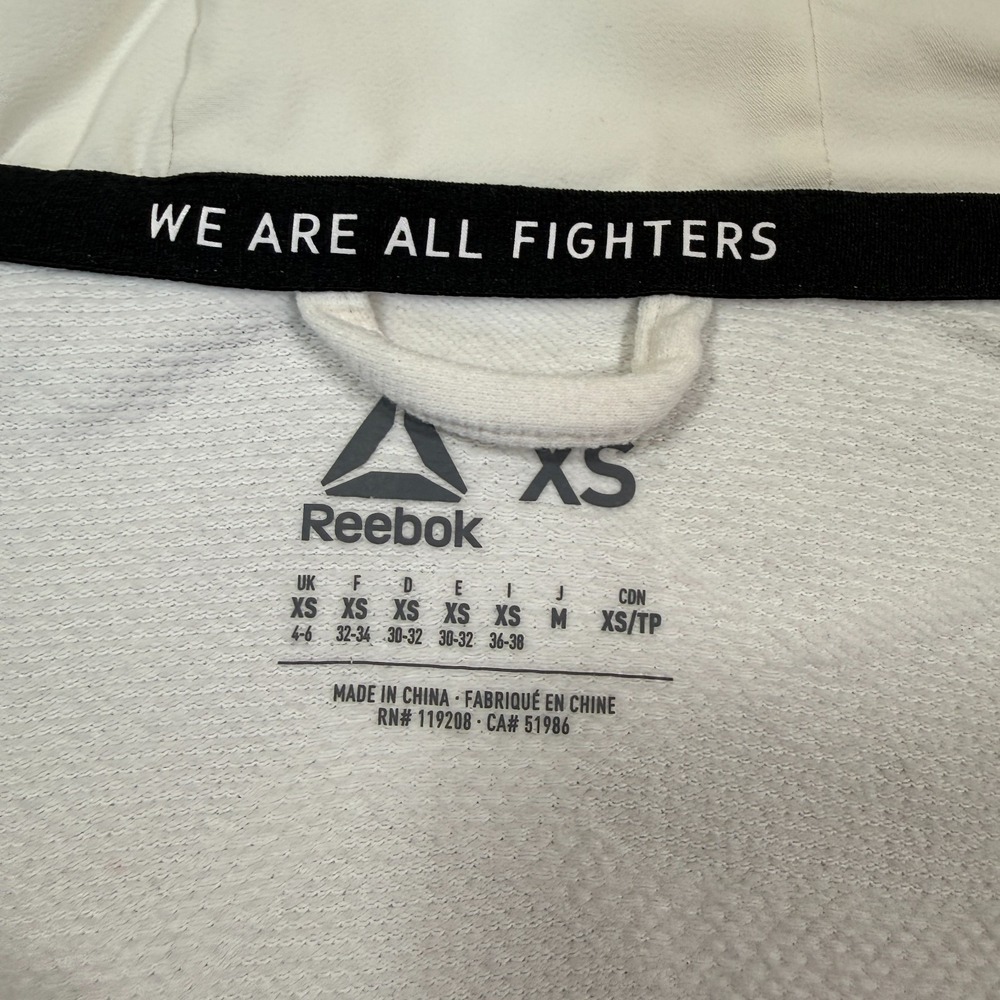 Reebok Hoodie Women XS White Full Zip UFC Fighter Performance Jacket - Picture 5 of 9